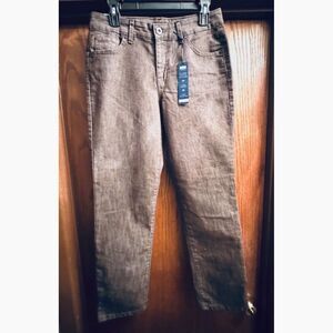 Bandolino Madie NWT Brownish Washed High Rise Straight Legs Stretched Denim Sz 8